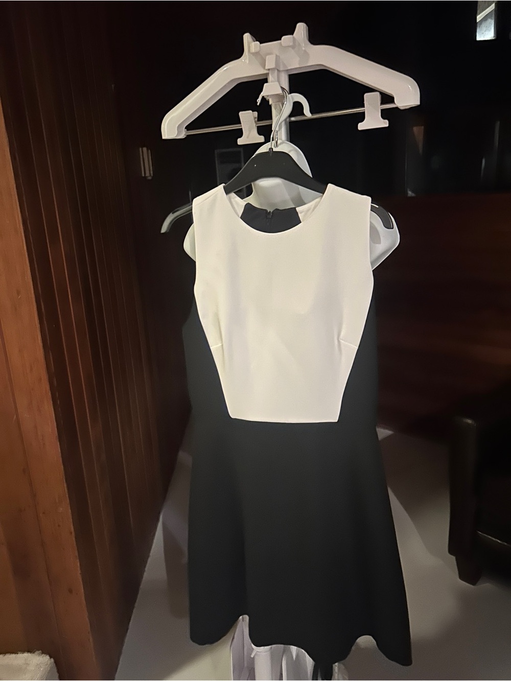 Zara Black & White Sleeveless Fit-and-Flare Dress